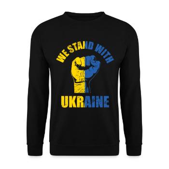 We Stand With Ukraine - Unisex Pullover - Schwarz - Vorne - Alina (178cm) & Michal (187cm)