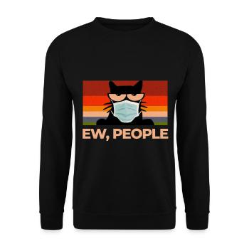 Ew People Black Cat - Unisex Sweatshirt - black - Front - Alina (178cm) & Michal (187cm)
