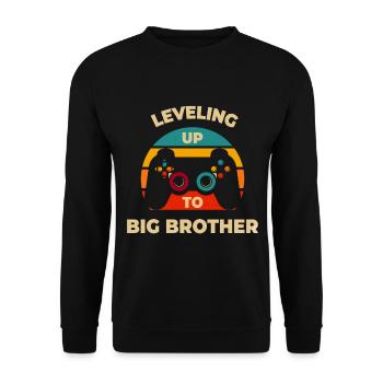 Leveling Up To Brother - Unisex Sweatshirt - black - Front - Alina (178cm) & Michal (187cm)