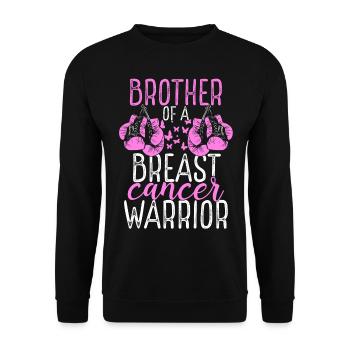 Brother Breast Cancer Awareness Sibling Twin - Unisex Pullover - Schwarz - Vorne - Alina (178cm) & Michal (187cm)