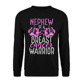 Nephew Breast Cancer Awareness Aunt Uncle - Unisex Pullover - Schwarz - Vorne - Alina (178cm) & Michal (187cm)