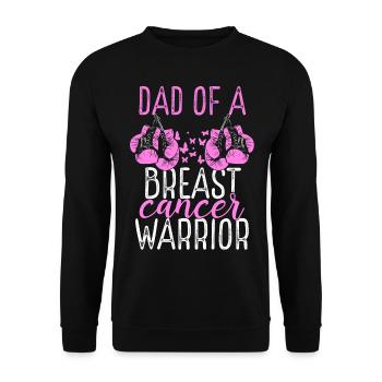 Dad Breast Cancer Awareness Fathers Day Papa - Unisex Pullover - Schwarz - Vorne - Alina (178cm) & Michal (187cm)