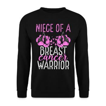Niece Breast Cancer Awareness Aunt Uncle - Unisex Pullover - Schwarz - Vorne - Alina (178cm) & Michal (187cm)