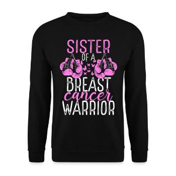 Sister Breast Cancer Awareness Sibling Twin - Unisex Pullover - Schwarz - Vorne - Alina (178cm) & Michal (187cm)