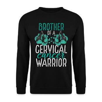 Brother Cervical Cancer Awareness Sibling Twin - Unisex Sweatshirt - black - Front - Alina (178cm) & Michal (187cm)