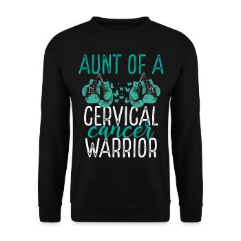 Aunt Cervical Cancer Awareness Niece Nephew - Unisex Sweatshirt - black - Front - Alina (178cm) & Michal (187cm)