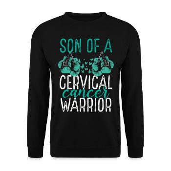 Son Cervical Cancer Awareness Month Ribbon - Unisex Sweatshirt - black - Front - Alina (178cm) & Michal (187cm)