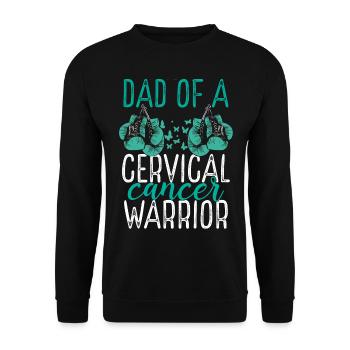 Dad Cervical Cancer Awareness Fathers Day Papa - Unisex Sweatshirt - black - Front - Alina (178cm) & Michal (187cm)