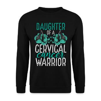 Daughter Cervical Cancer Awareness Month Ribbon - Unisex Sweatshirt - black - Front - Alina (178cm) & Michal (187cm)