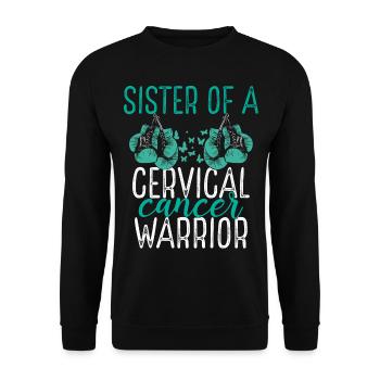Sister Cervical Cancer Awareness Sibling Twin - Unisex Sweatshirt - black - Front - Alina (178cm) & Michal (187cm)