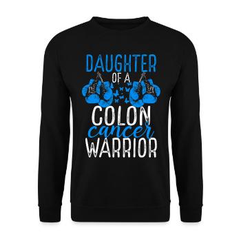 Daughter Colon Cancer Awareness Month Ribbon - Unisex Pullover - Schwarz - Vorne - Alina (178cm) & Michal (187cm)