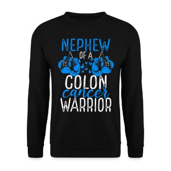 Nephew Colon Cancer Awareness Aunt Uncle - Unisex Sweatshirt - black - Front - Alina (178cm) & Michal (187cm)