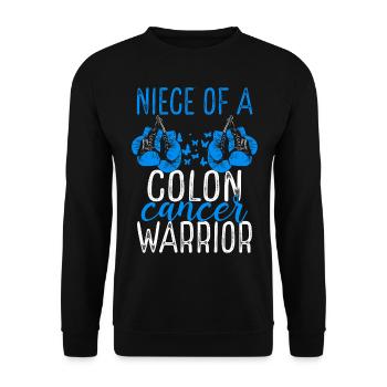 Niece Colon Cancer Awareness Aunt Uncle - Unisex Sweatshirt - black - Front - Alina (178cm) & Michal (187cm)