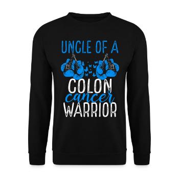 Uncle Colon Cancer Awareness Niece Nephew - Unisex Sweatshirt - black - Front - Alina (178cm) & Michal (187cm)