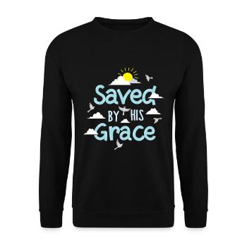 Sauvé par sa grâce - Sweat-shirt Unisexe - noir - Devant - Alina (178cm) & Michal (187cm)