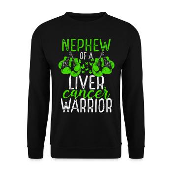 Nephew Liver Cancer Awareness Aunt Uncle - Unisex Pullover - Schwarz - Vorne - Alina (178cm) & Michal (187cm)