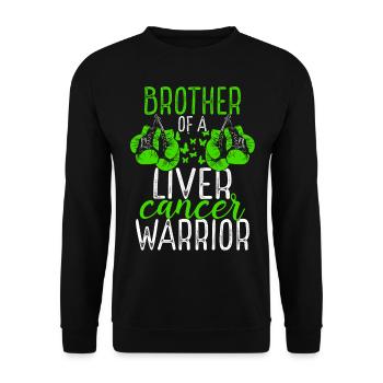 Brother Liver Cancer Awareness Sibling Twin - Unisex Pullover - Schwarz - Vorne - Alina (178cm) & Michal (187cm)