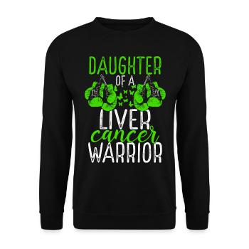 Daughter Liver Cancer Awareness Month Ribbon - Unisex Pullover - Schwarz - Vorne - Alina (178cm) & Michal (187cm)