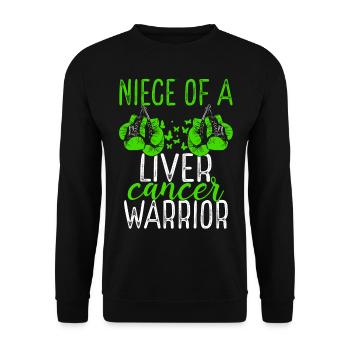 Niece Liver Cancer Awareness Aunt Uncle - Unisex Pullover - Schwarz - Vorne - Alina (178cm) & Michal (187cm)