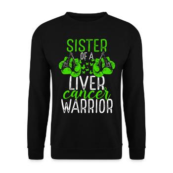 Sister Liver Cancer Awareness Sibling Twin - Unisex Pullover - Schwarz - Vorne - Alina (178cm) & Michal (187cm)