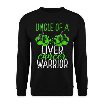 Uncle Liver Cancer Awareness Niece Nephew - Unisex Pullover - Schwarz - Vorne - Alina (178cm) & Michal (187cm)