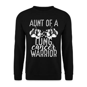 Aunt Lung Cancer Awareness Niece Nephew - Unisex Pullover - Schwarz - Vorne - Alina (178cm) & Michal (187cm)