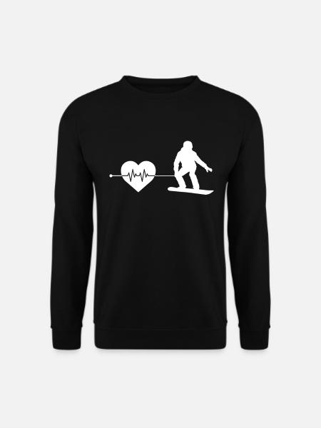 Snowboarding heartbeat - Unisex Sweatshirt - black