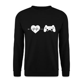 gaming heartbeat - Unisex Sweatshirt - black - Front - Alina (178cm) & Michal (187cm)