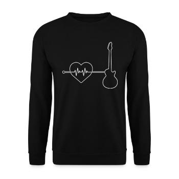 EGitarre heartbeat - Unisex Sweatshirt - black - Front - Alina (178cm) & Michal (187cm)