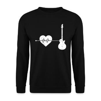 E Guitare Heartbeat - Sweat-shirt Unisexe - noir - Devant - Alina (178cm) & Michal (187cm)