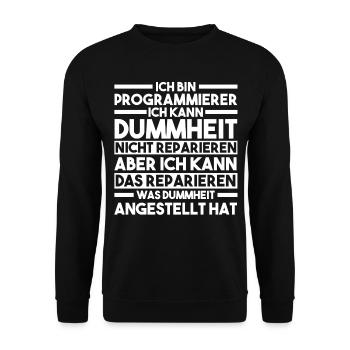 Programmieren Entwickler Coder Programmierer - Unisex Pullover - Schwarz - Vorne - Alina (178cm) & Michal (187cm)
