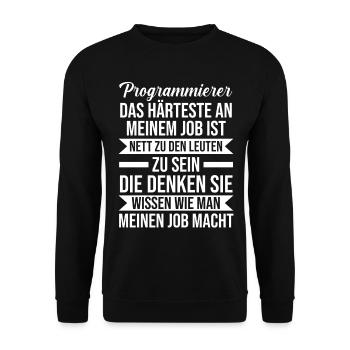 Programmieren Entwickler Coder Programmierer - Unisex Pullover - Schwarz - Vorne - Alina (178cm) & Michal (187cm)