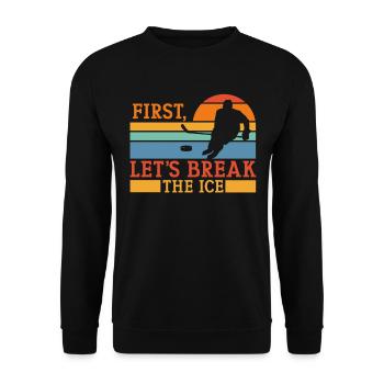 Joueur de hockey sur glace Amateur de sport Jeu de mots - Sweat-shirt Unisexe - noir - Devant - Alina (178cm) & Michal (187cm)