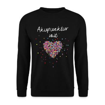 Akupunktur mit Herz Akupunkteurin Therapeutin - Unisex Pullover - Schwarz - Vorne - Alina (178cm) & Michal (187cm)