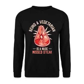 Steak Lover Meat Foodie Steak Meat Lover Beef - Unisex Sweatshirt - black - Front - Alina (178cm) & Michal (187cm)