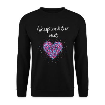 Akupunktur mit Herz Akupunkteur Akupunkturtherapie - Unisex Pullover - Schwarz - Vorne - Alina (178cm) & Michal (187cm)