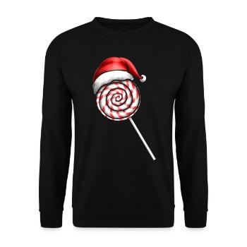 Candy Cane Lollipop Santas Hat Joyeux Noël - Sweat-shirt Unisexe - noir - Devant - Alina (178cm) & Michal (187cm)