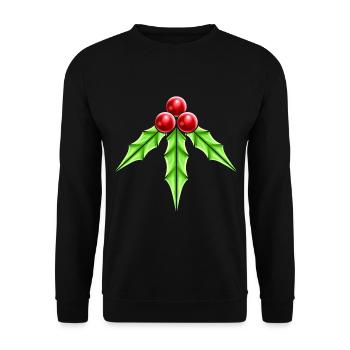 Red Mistletoe Albrank For Christmas - Unisex Pullover - Schwarz - Vorne - Alina (178cm) & Michal (187cm)