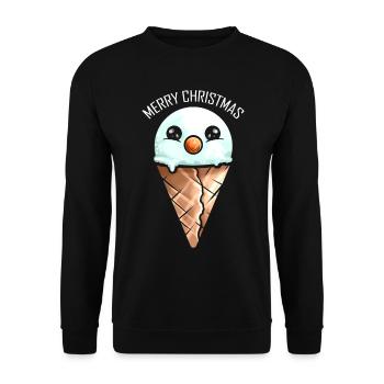 Snowman Ice Cone Merry Christmas - Unisex Pullover - Schwarz - Vorne - Alina (178cm) & Michal (187cm)
