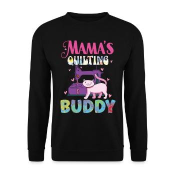 Mama’s Quilting Buddy Sewer Coudre Quilt Quilter - Sweat-shirt Unisexe - noir - Devant - Alina (178cm) & Michal (187cm)