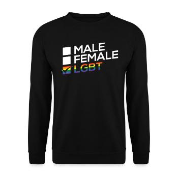 Gender Male Female LGBT Pride Month - Unisex Pullover - Schwarz - Vorne - Alina (178cm) & Michal (187cm)