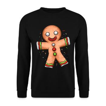 Gingerbread Man Merry Christmas - Unisex Pullover - Schwarz - Vorne - Alina (178cm) & Michal (187cm)