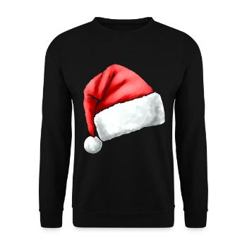 Chapeau de Père Noël - Sweat-shirt Unisexe - noir - Devant - Alina (178cm) & Michal (187cm)