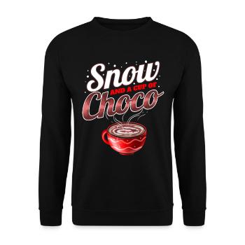 Cocoa, Snow And A Cup Of Choco For Christmas - Unisex Sweatshirt - black - Front - Alina (178cm) & Michal (187cm)
