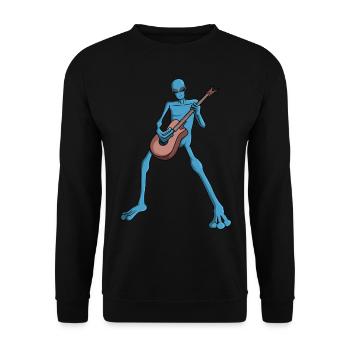 Alien Guitarist Guitar Astronaut Extraterrestrial - Unisex Sweatshirt - black - Front - Alina (178cm) & Michal (187cm)