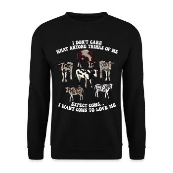 Je me fiche de ce que les gens pensent de moi Éleveur de vaches - Sweat-shirt Unisexe - noir - Devant - Alina (178cm) & Michal (187cm)