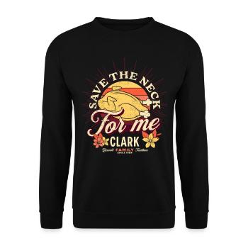 Save The Neck For Me Clark Thanksgiving Turkey - Sweat-shirt Unisexe - noir - Devant - Alina (178cm) & Michal (187cm)