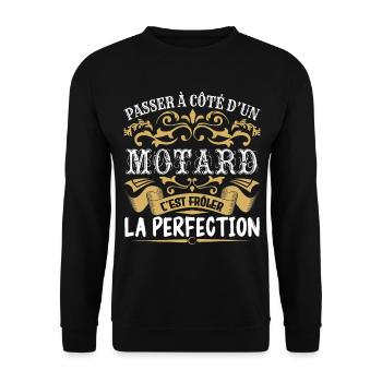 Le Meilleur Motard | Motard à la perfection - Sweat-shirt Unisexe - noir - Devant - Alina (178cm) & Michal (187cm)