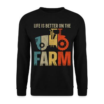 Farming Farmer Vintage Tractor - Unisex Pullover - Schwarz - Vorne - Alina (178cm) & Michal (187cm)