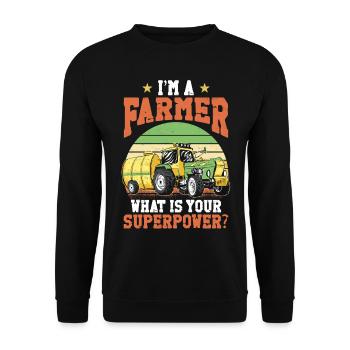 Farming Farmer Vintage Tractor - Unisex Pullover - Schwarz - Vorne - Alina (178cm) & Michal (187cm)